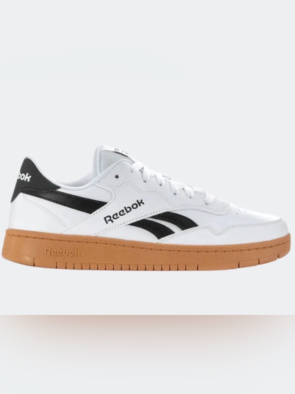 Reebok Men's White Black Gum Classic Low-Top Sneakers